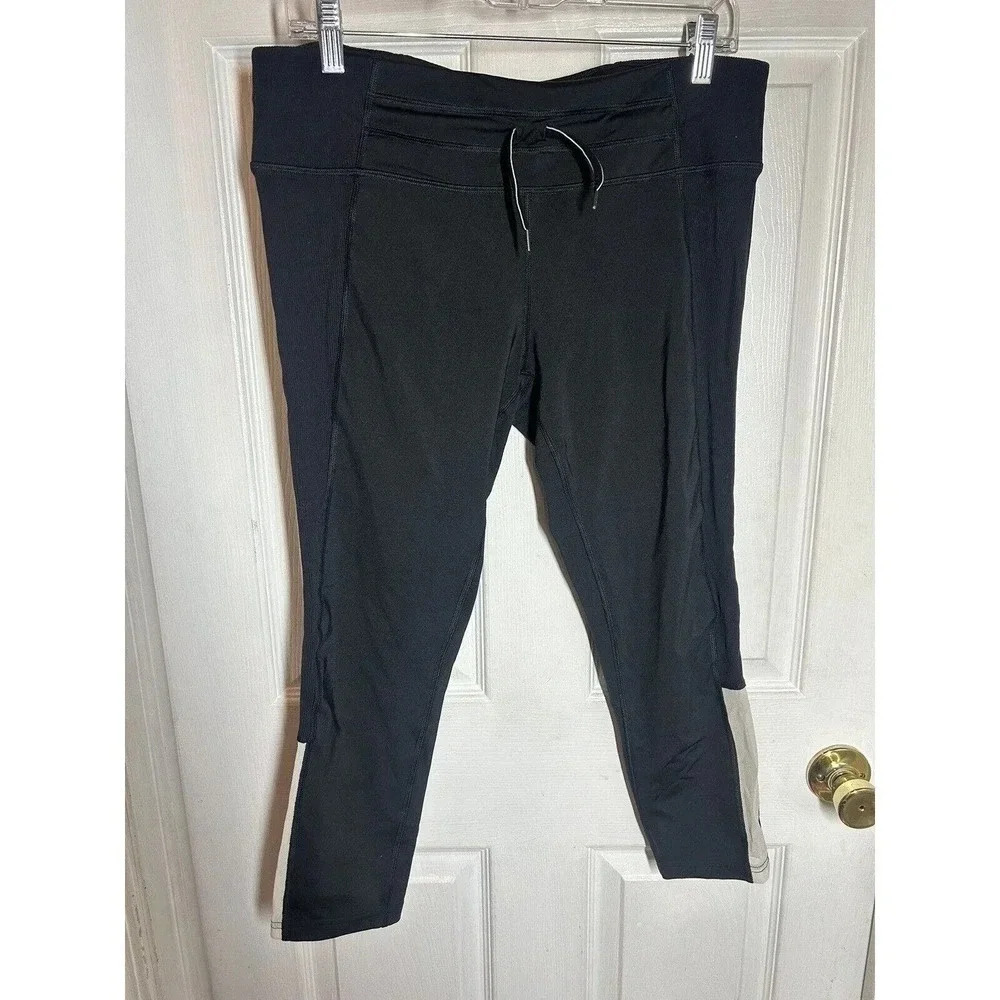 Lucy Tech Women’s Size L Black Crop Yoga Pants Athletic Leggings